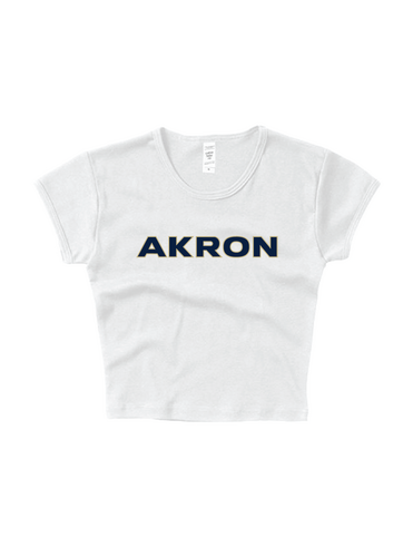 Univeristy of Akron Block Letter Baby Tee