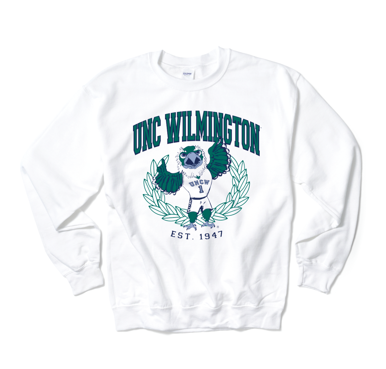 UNC Wilmington White Mascot Crewneck