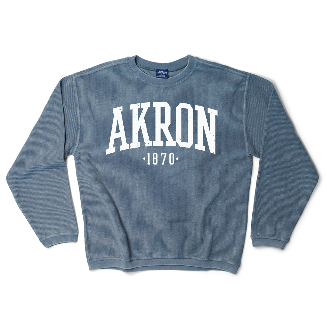 University of Akron Corded Crewneck