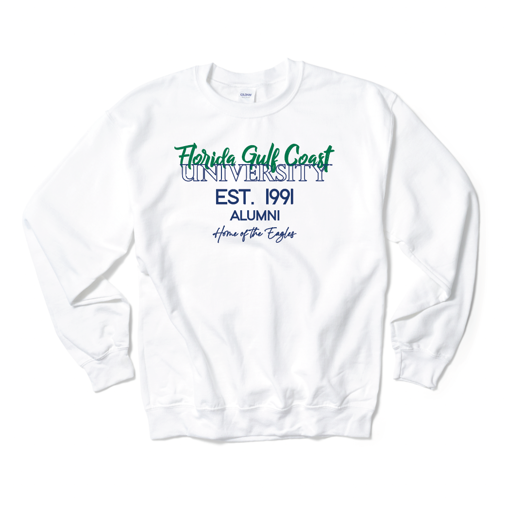 Florida Gulf Coast Alumni White Crewneck