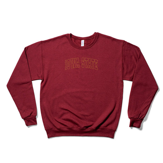 Iowa State Embroidered Tone Crewneck